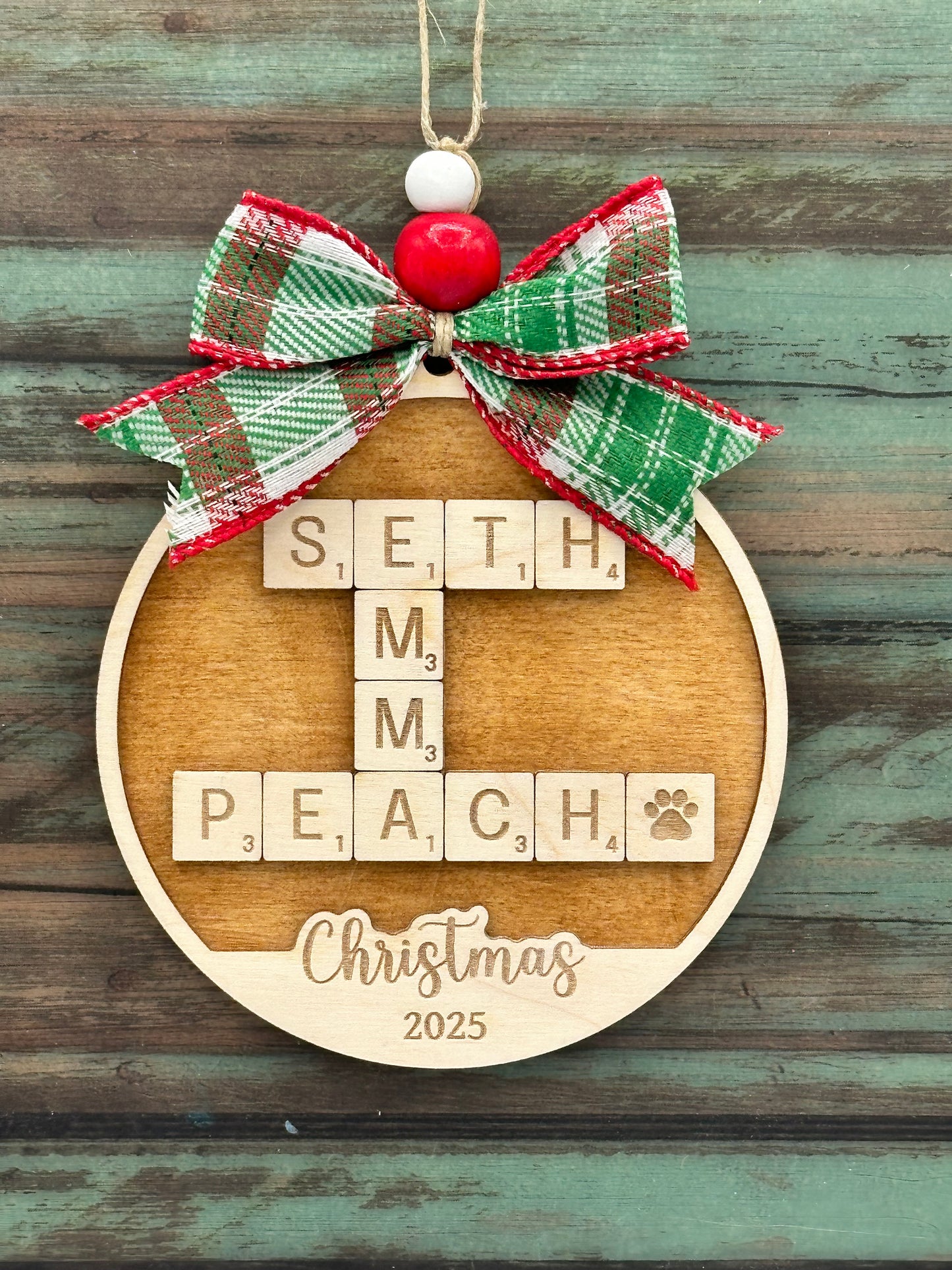 Crossword Name Ornament