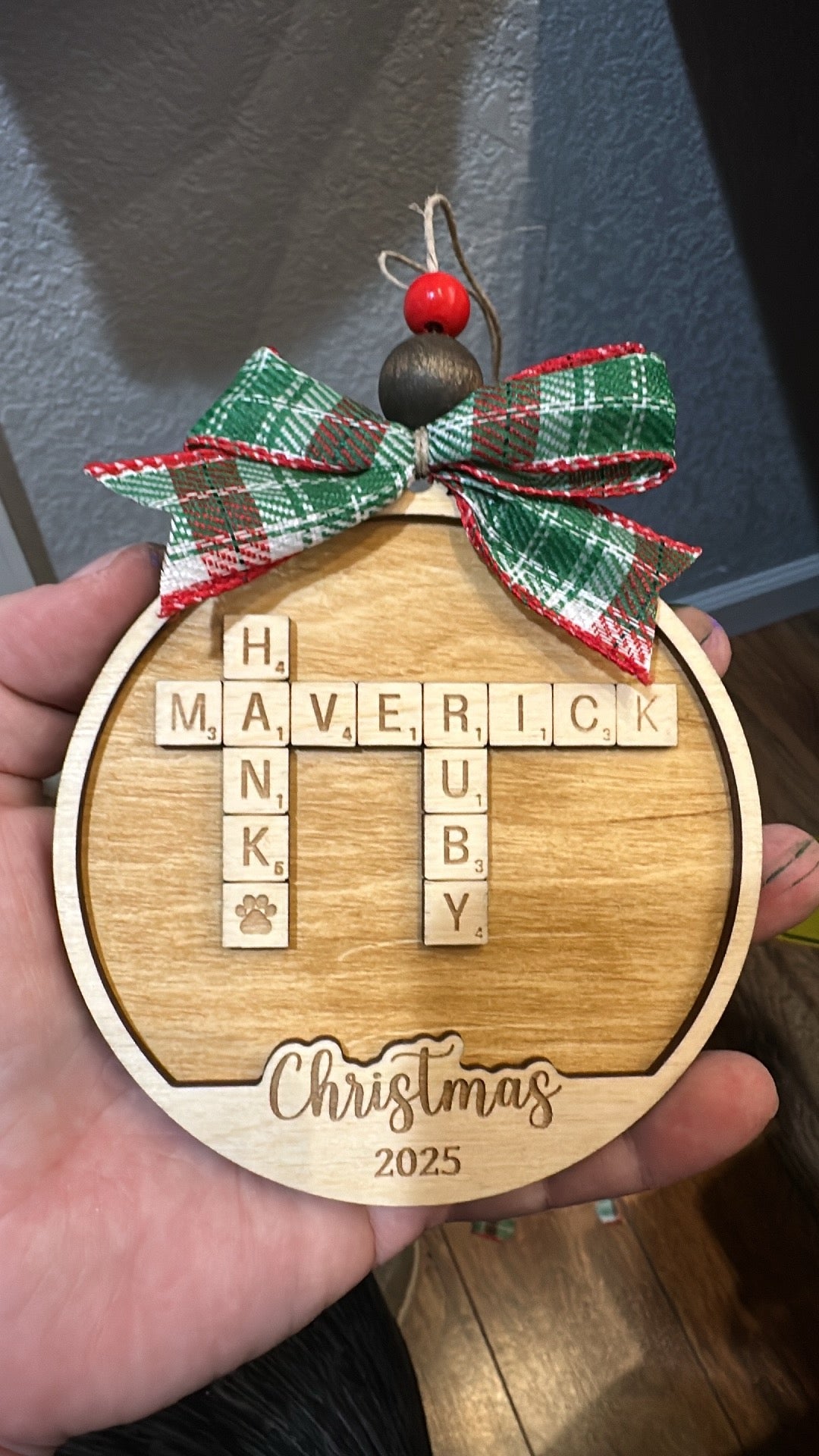 Crossword Name Ornament