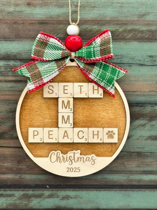 Crossword Name Ornament