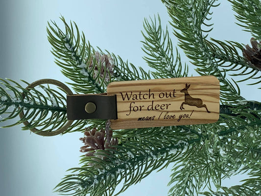 Watch for Deer Keychain