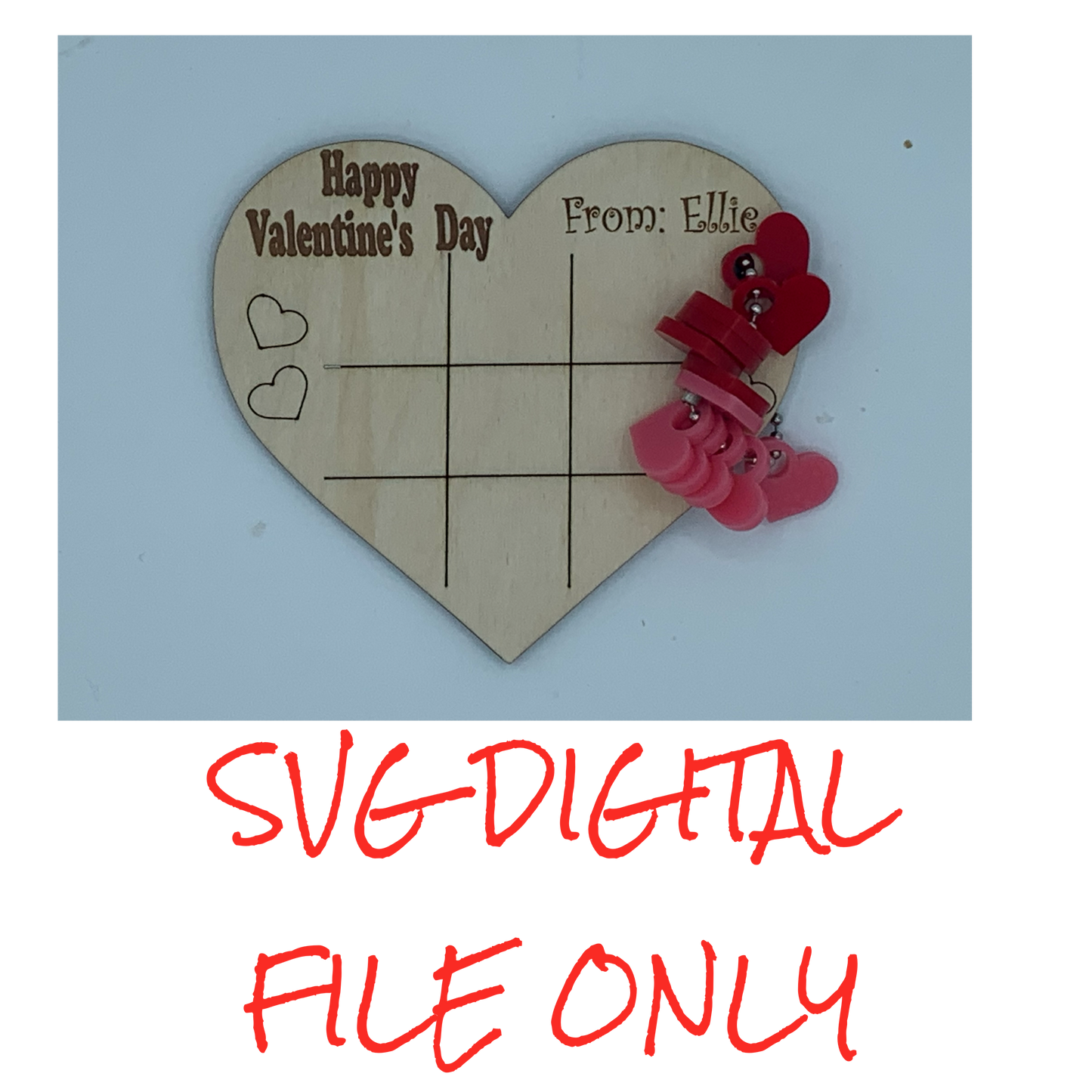 Digital file for Heart Tic Tac Board