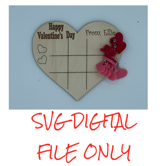Digital file for Heart Tic Tac Board